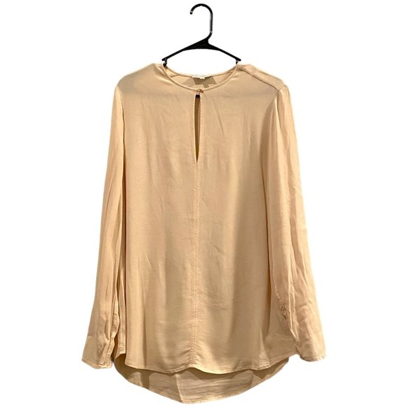 Equipment Femme Tops - Equipment Femme Raquel Keyhole Blouse Brazilian Sand Peach Cream M